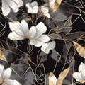 Noir Gold Floral Wallpaper
