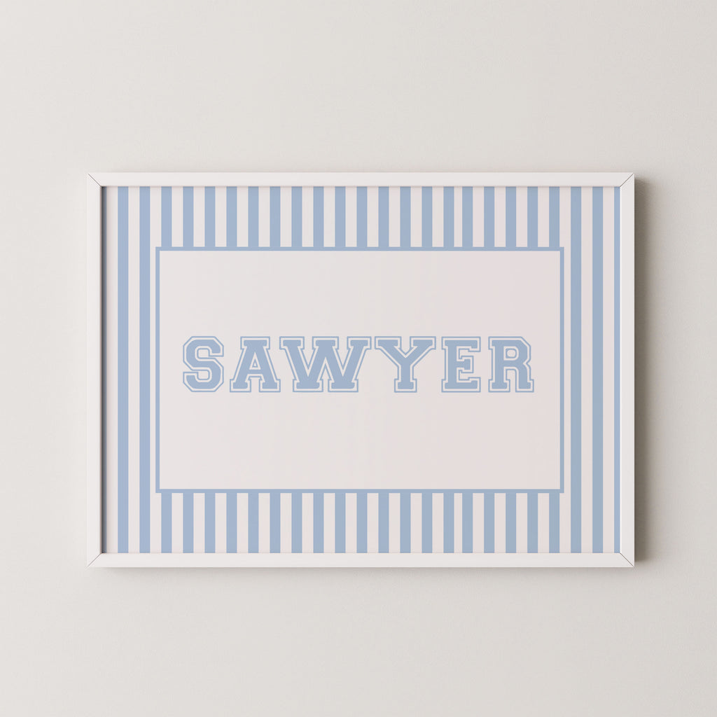 Custom Vintage Stripes Name Art Print