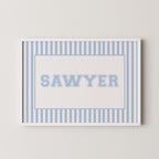 Custom Vintage Stripes Name Art Print
