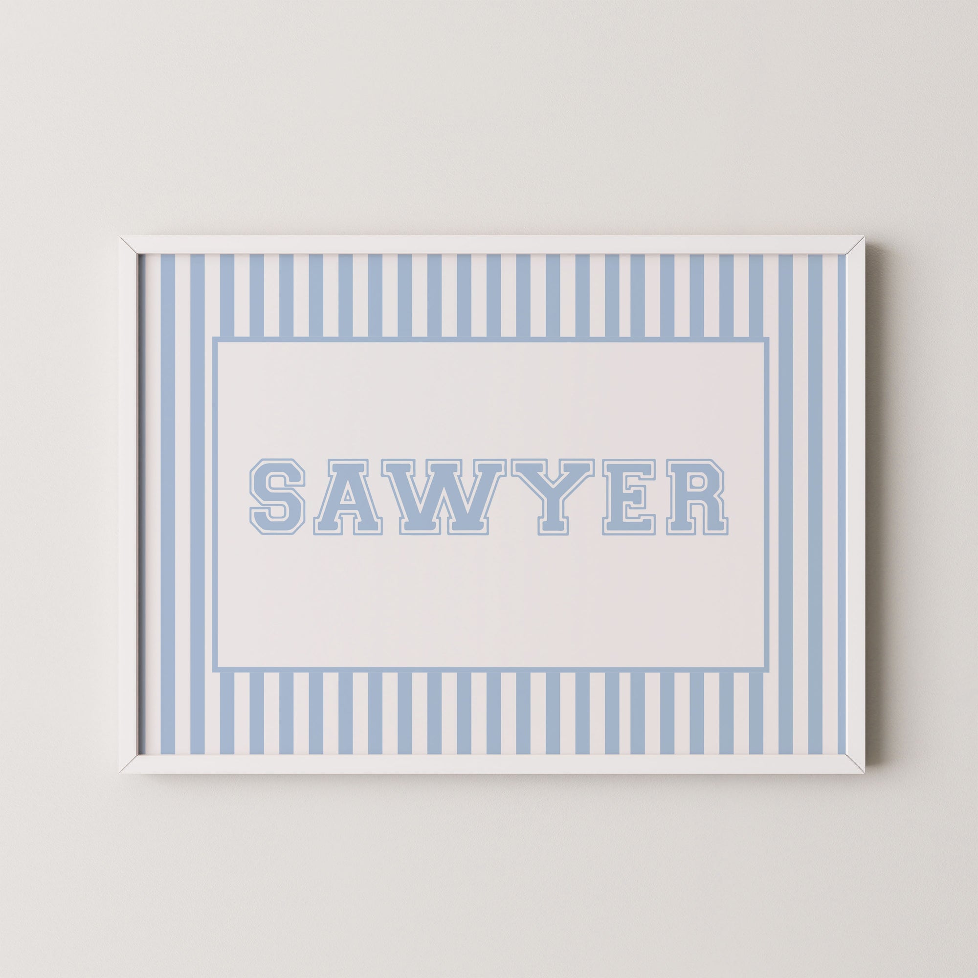 Custom Vintage Stripes Name Art Print