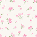 little rosie wallpaper, premium peel & stick, sample 12 inchesx12 inches, floral; pink, wallpaper decor