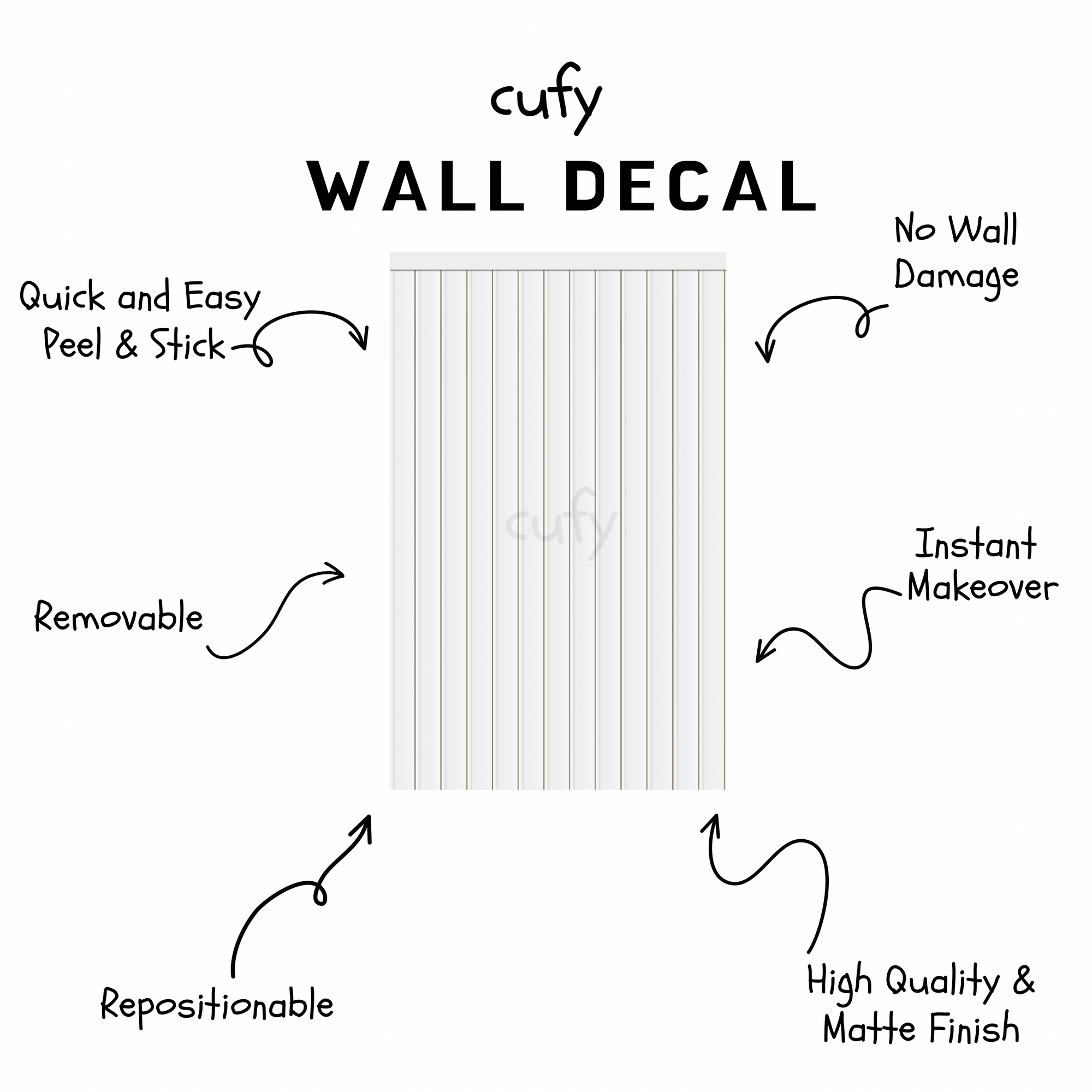 Beadboard Peel & Stick Wall Panel Decals – Removable Modern Wainscoting for Accent Walls, Bedrooms & Nurseries