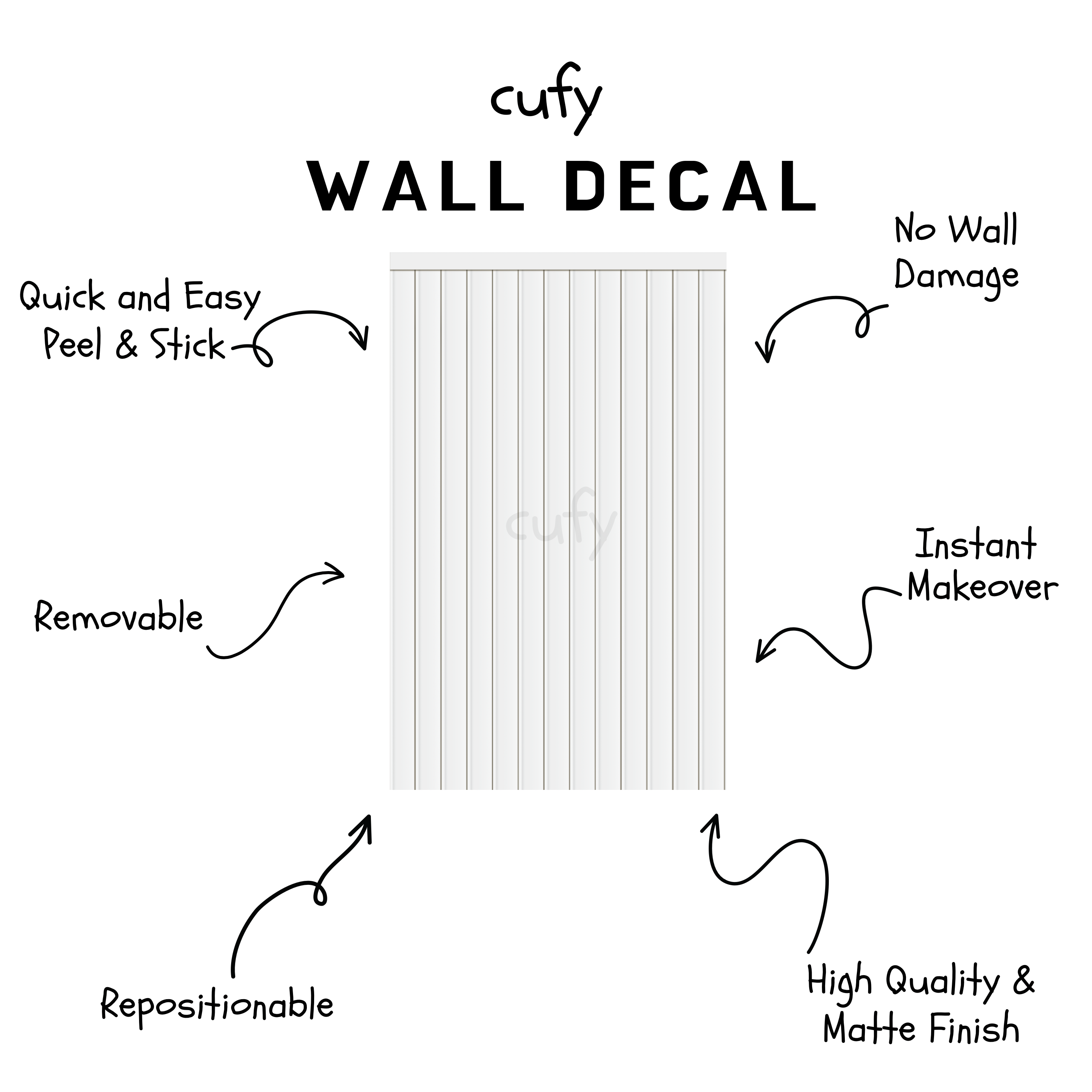 Beadboard Peel & Stick Wall Panel Decals – Removable Modern Wainscoting for Accent Walls, Bedrooms & Nurseries