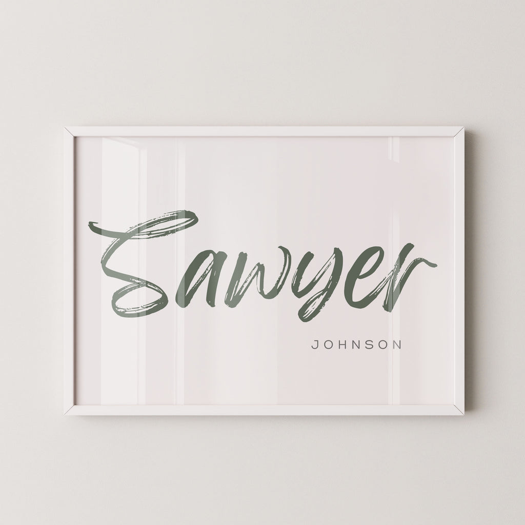Custom Watercolor Kids Name Art Print