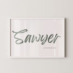 Custom Watercolor Kids Name Art Print