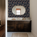botanical birds wallpaper, premium peel & stick, beige, home decor
