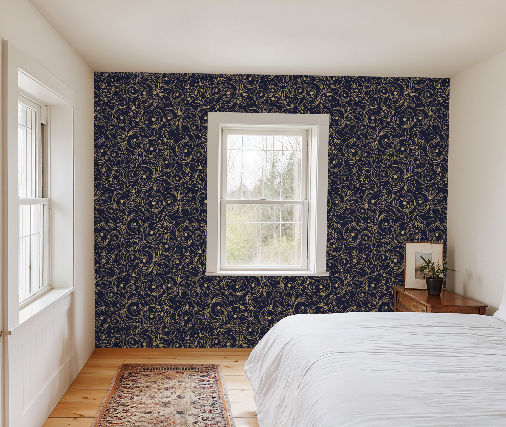 Baroque Floral Damask Wallpaper
