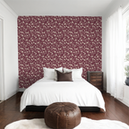 Burgundy Floral Wallpaper