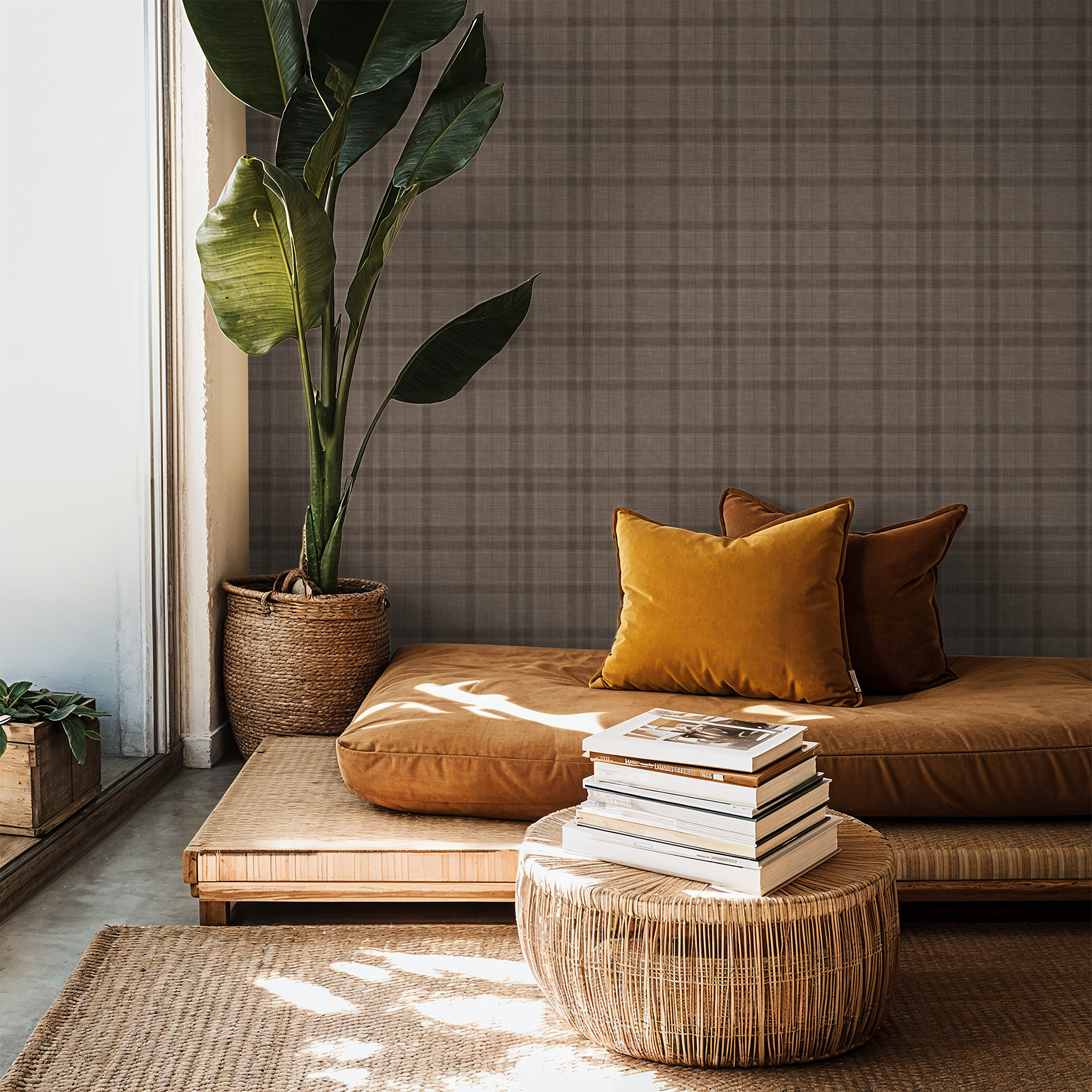 Brown Tartan Plaid Wallpaper