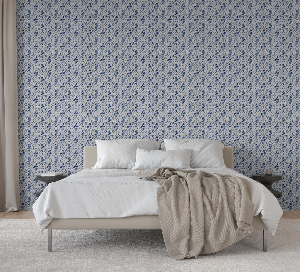 Indigo Tile Wallpaper