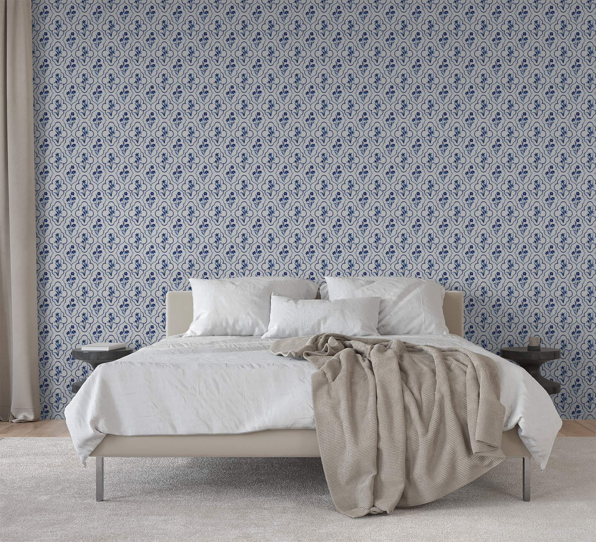 Indigo Tile Wallpaper