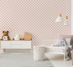 Blush Watercolor Check Wallpaper