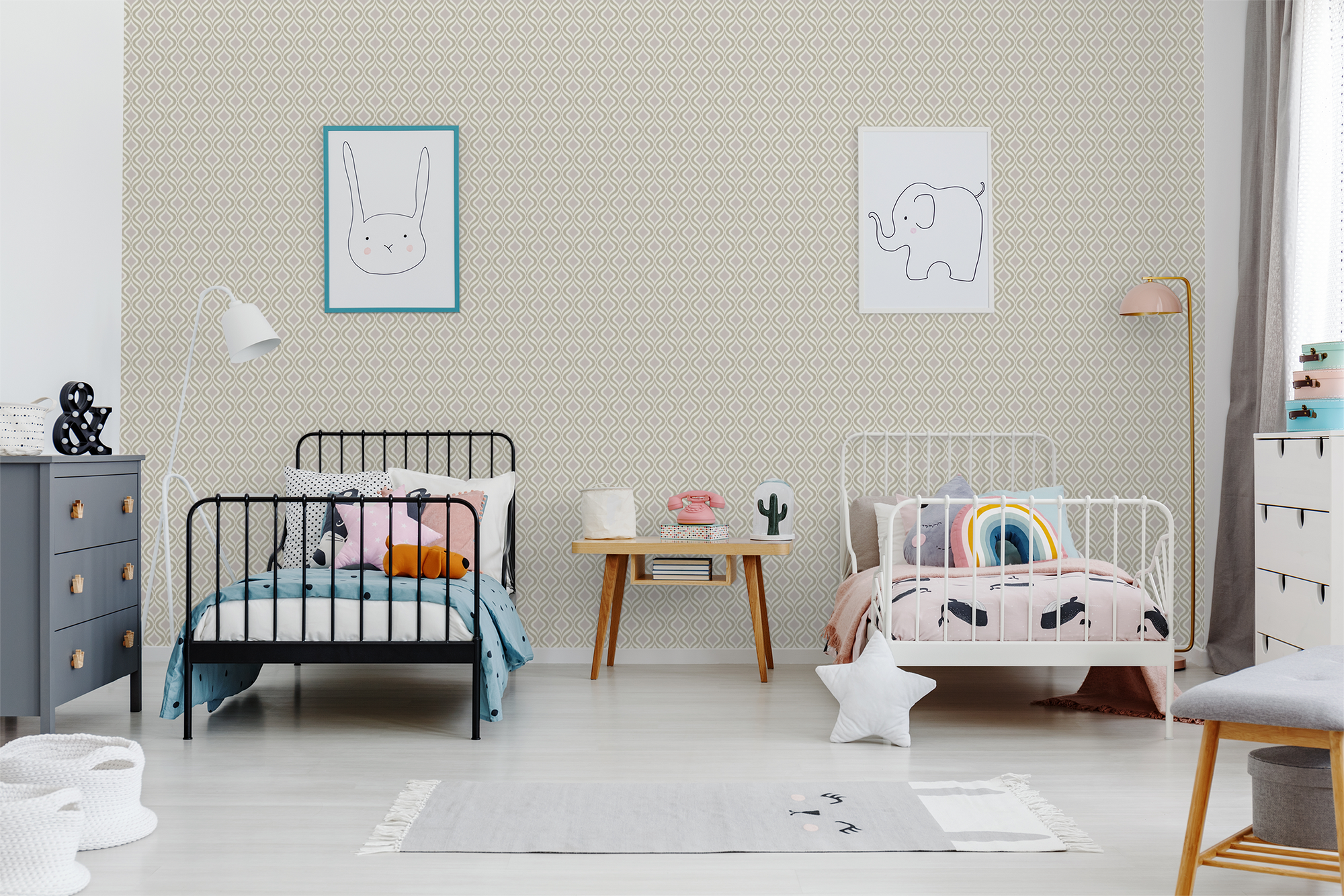 Geometric Ogee Wallpaper