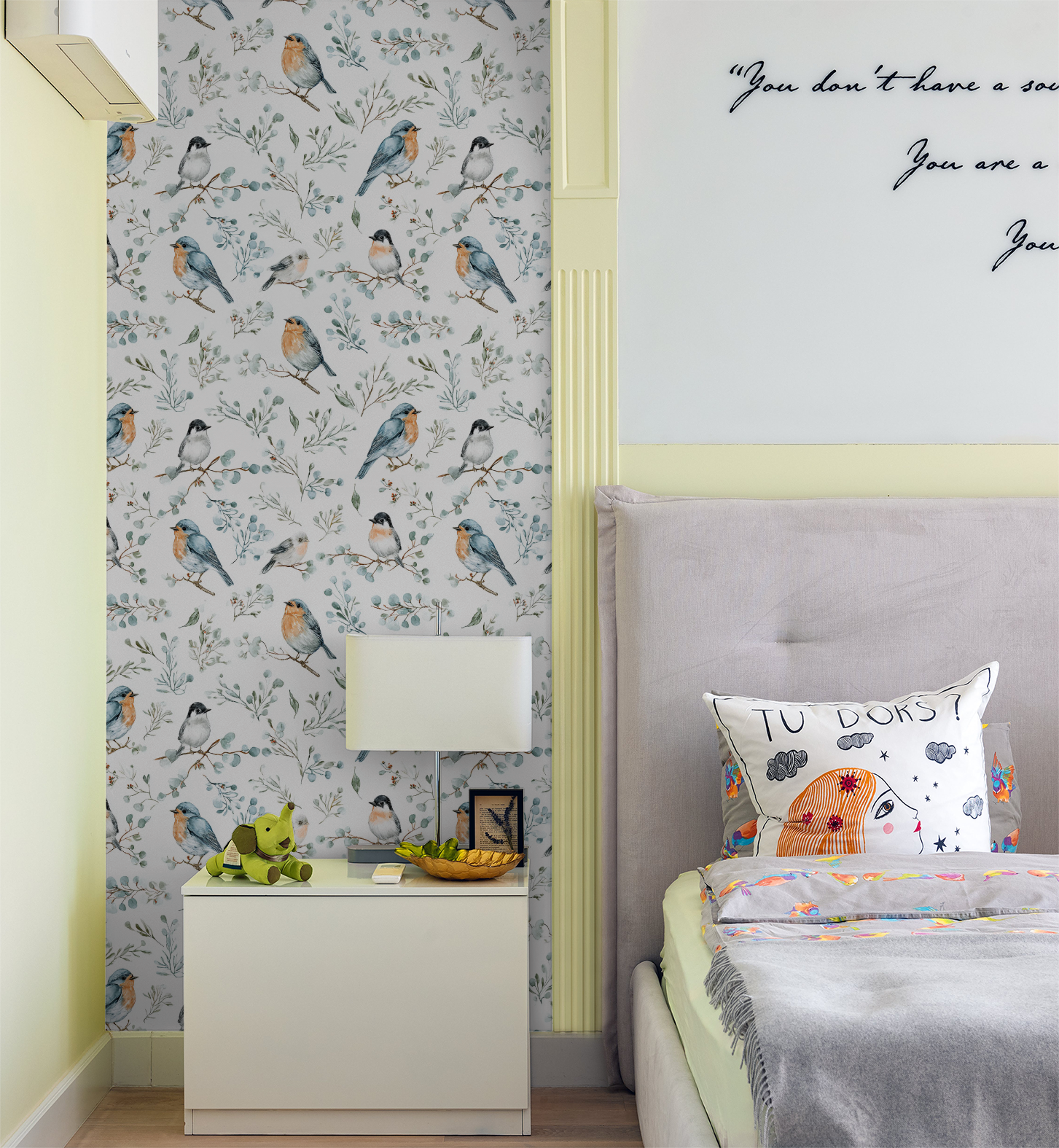 Floral with Birds Wallpaper