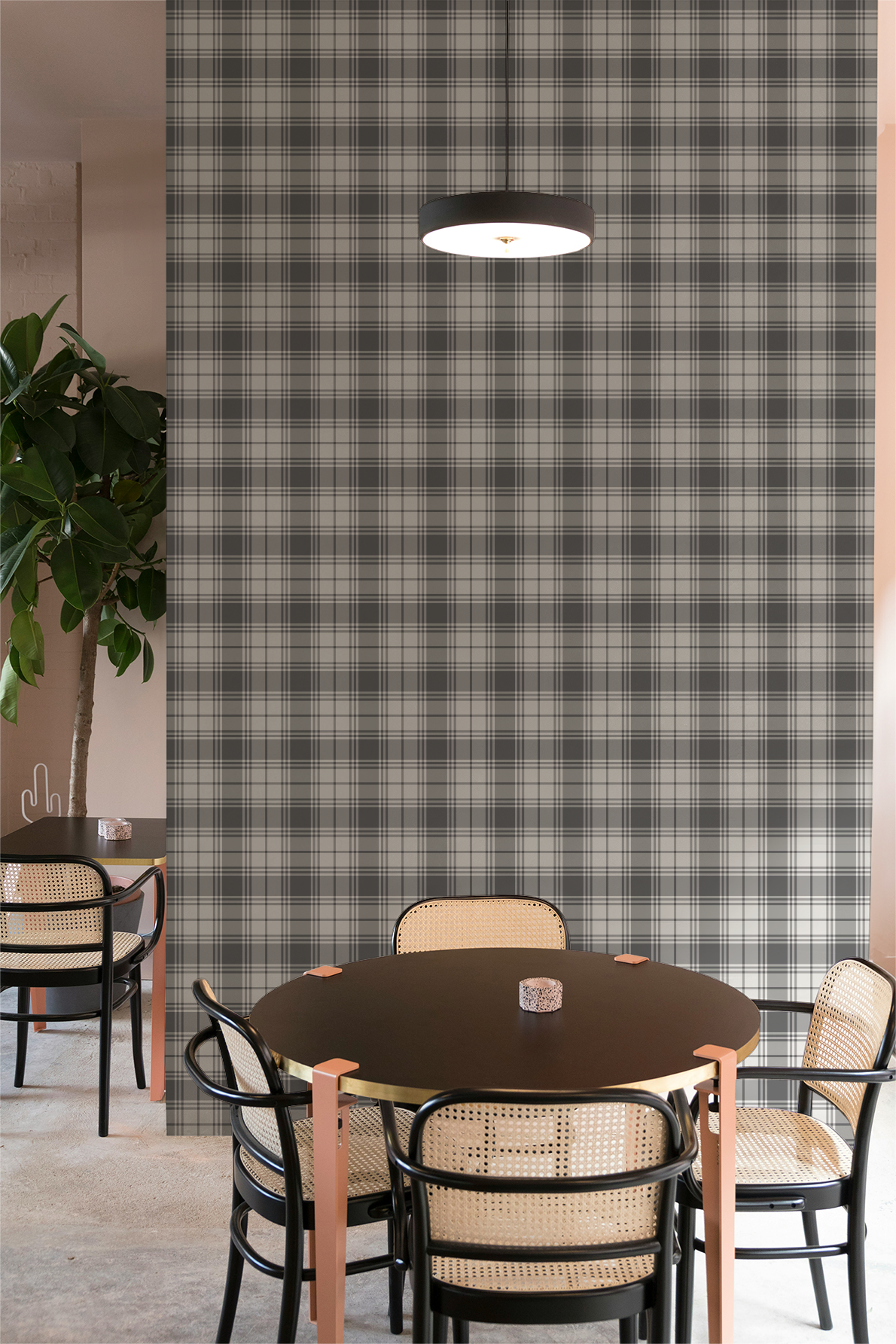 Grey & White Plaid Wallpaper