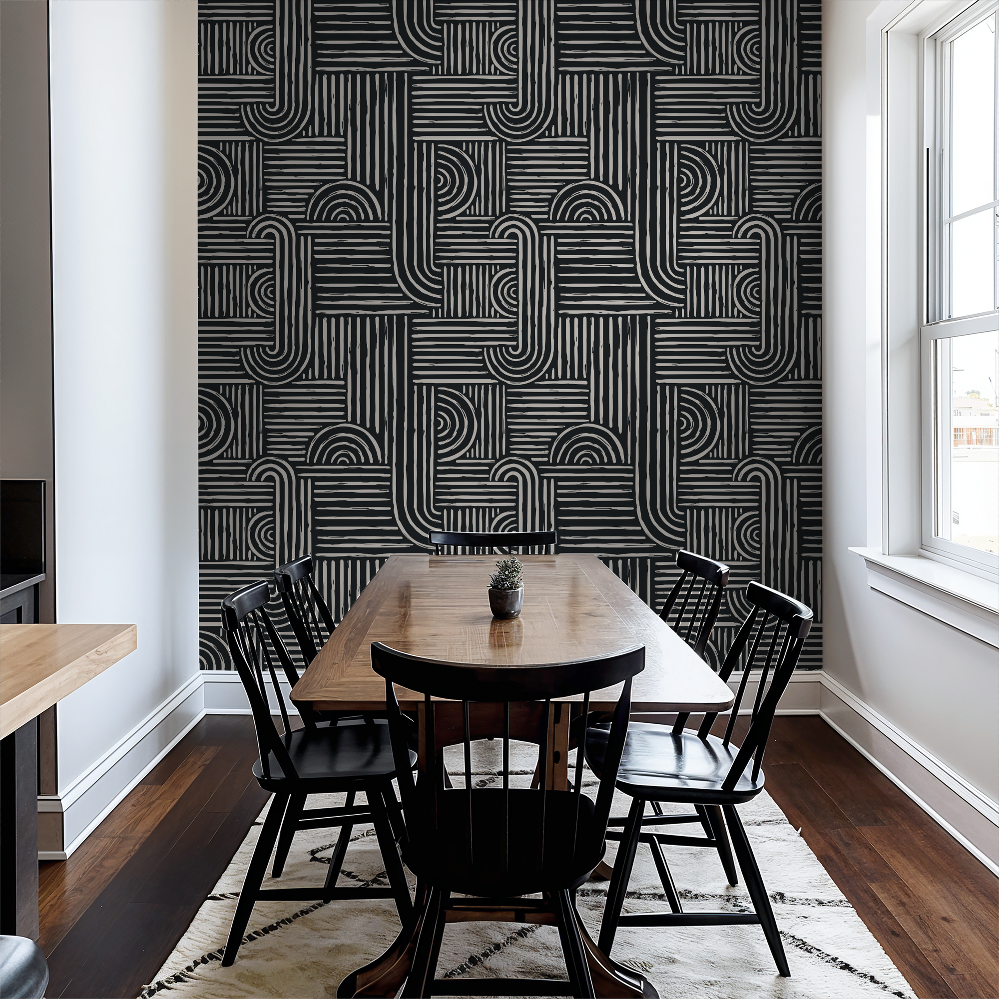 Black and White Maze Wallpaper