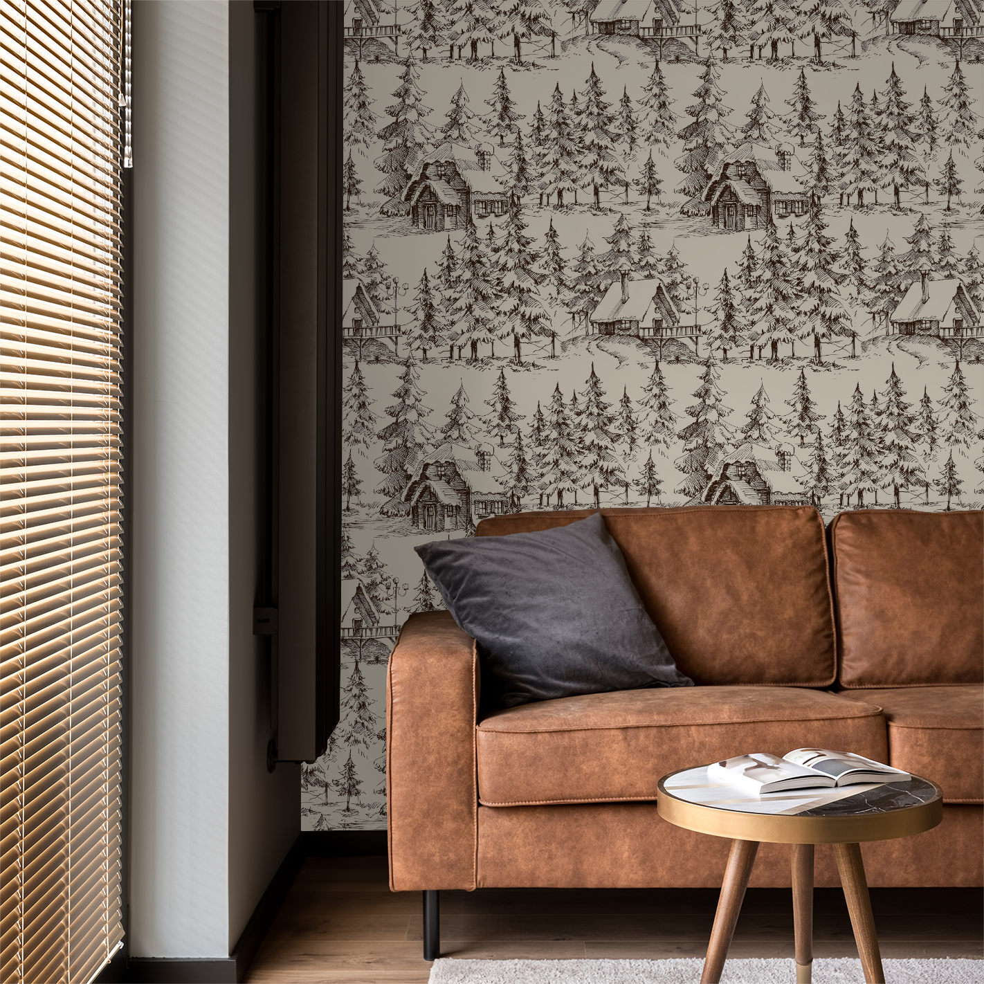 Cabin Sketch Wallpaper