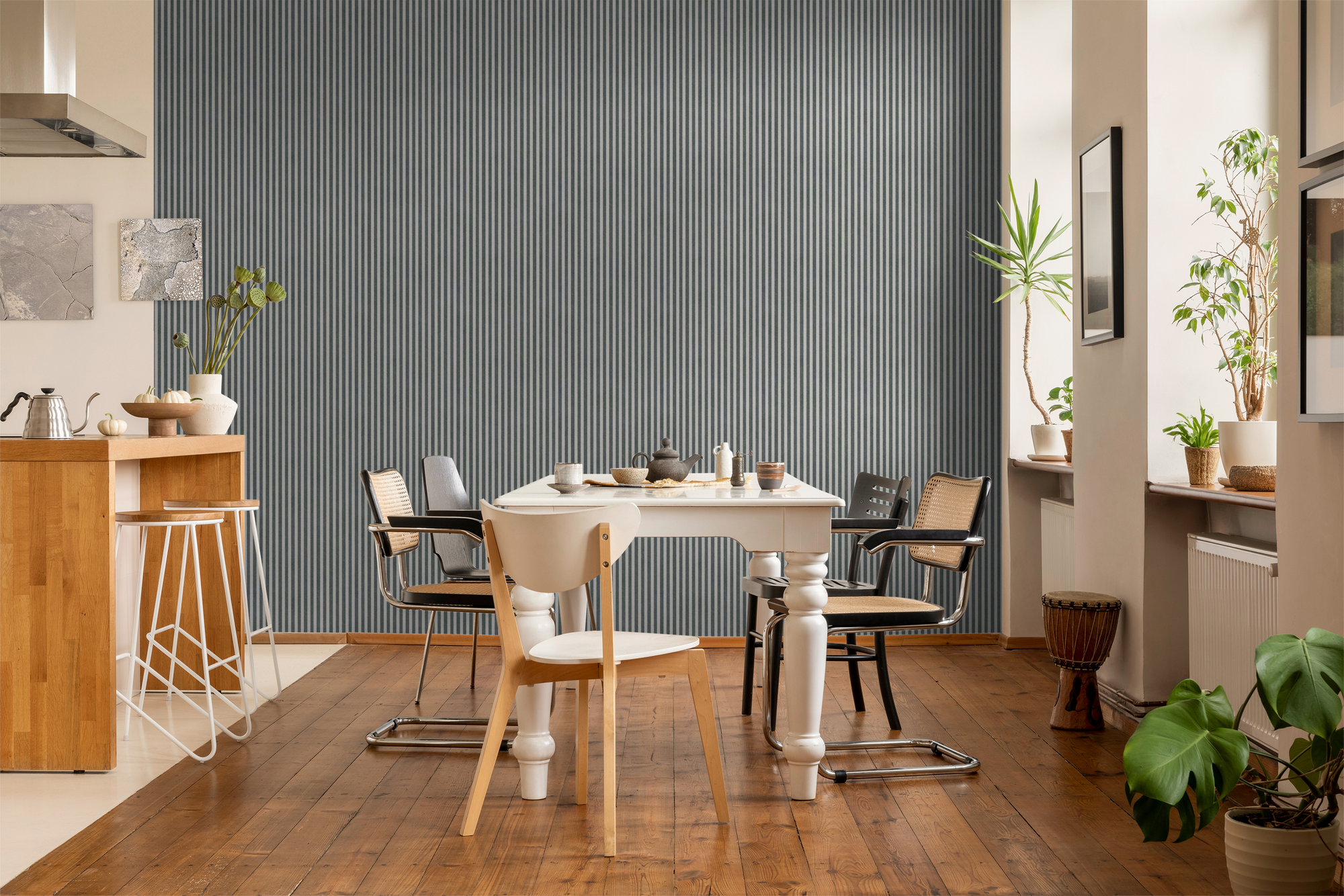 Textured Canvas Strip Wallpaper