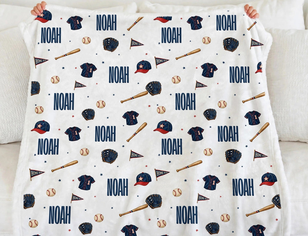 Personalized Baseball Minky Blanket