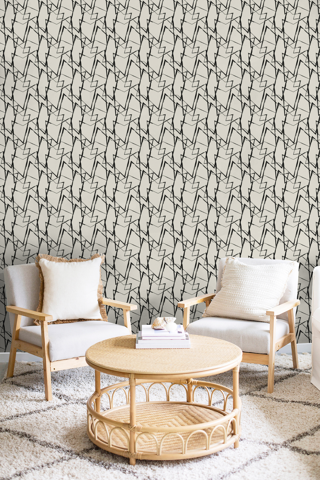 Abstract Brushstroke Geometric Wallpaper