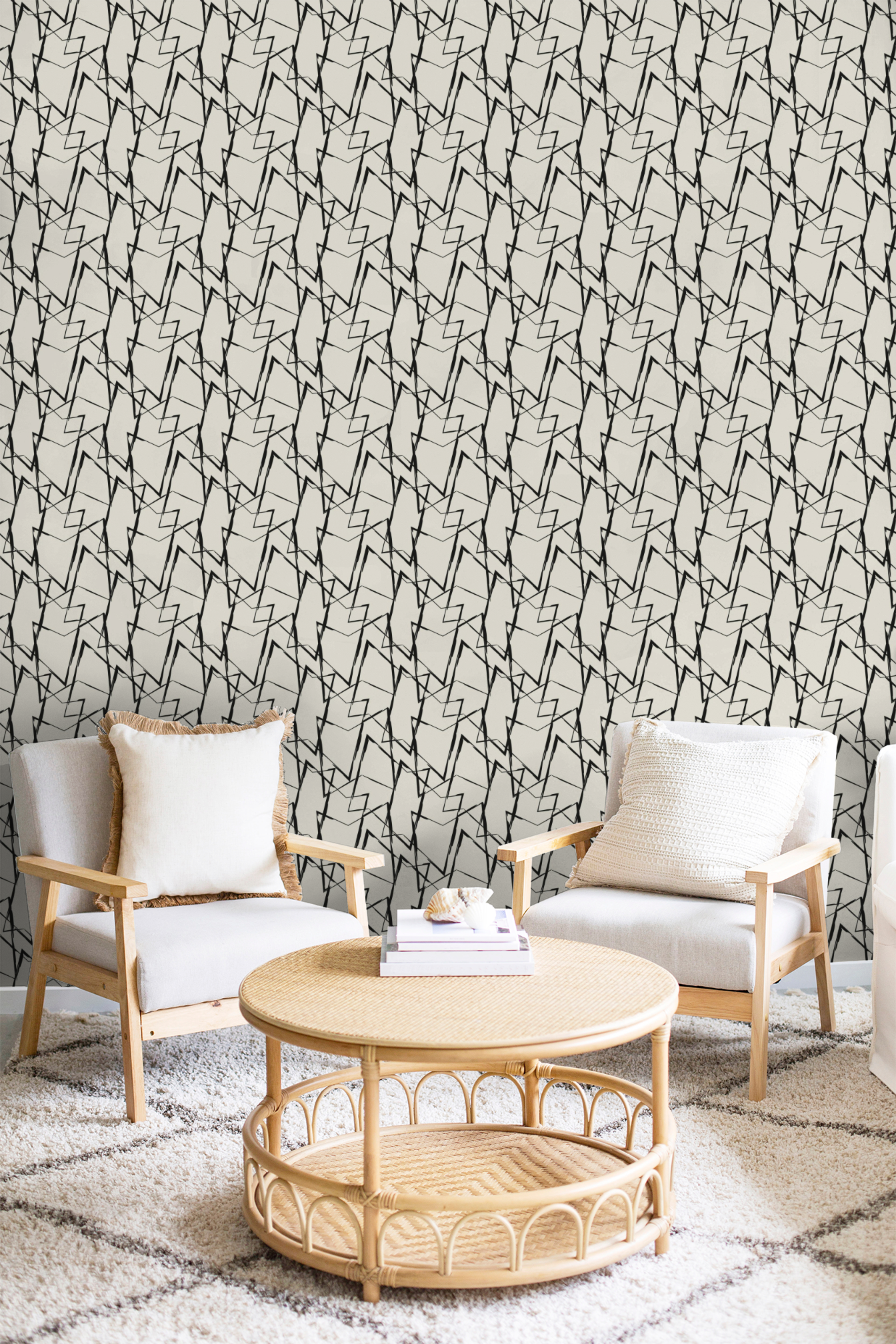 Abstract Brushstroke Geometric Wallpaper