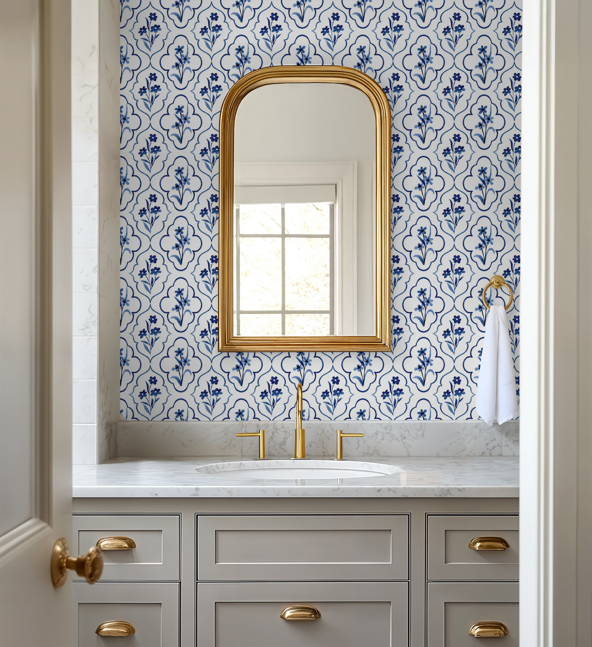 Indigo Tile Wallpaper