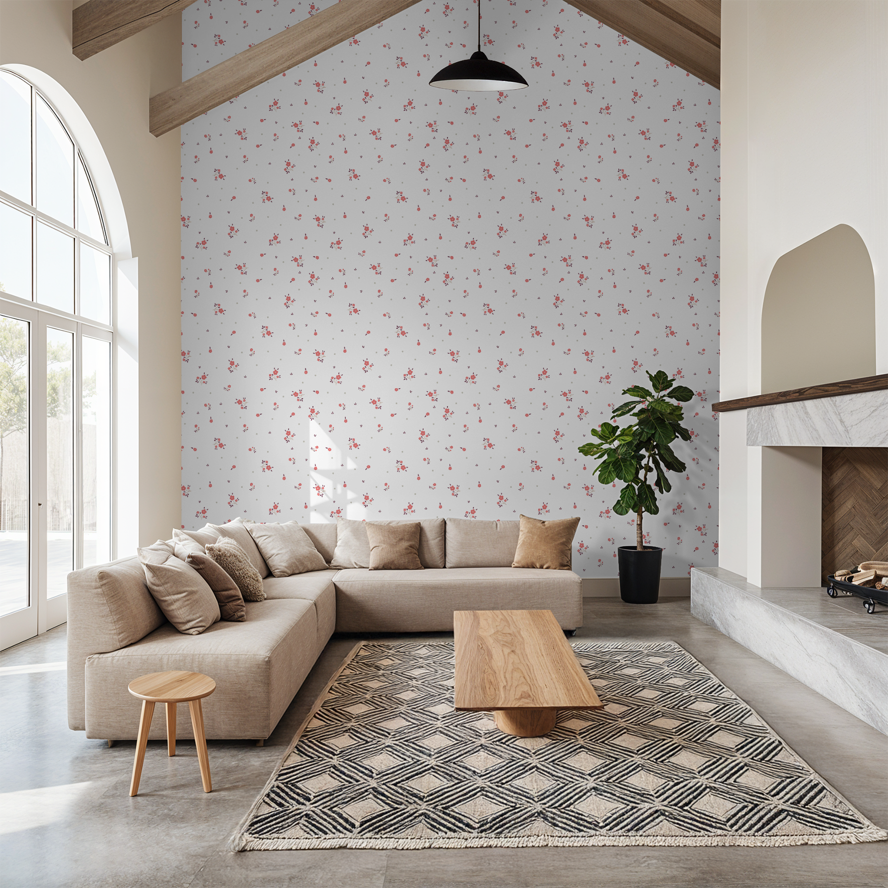Playful Ditsy Floral Wallpaper