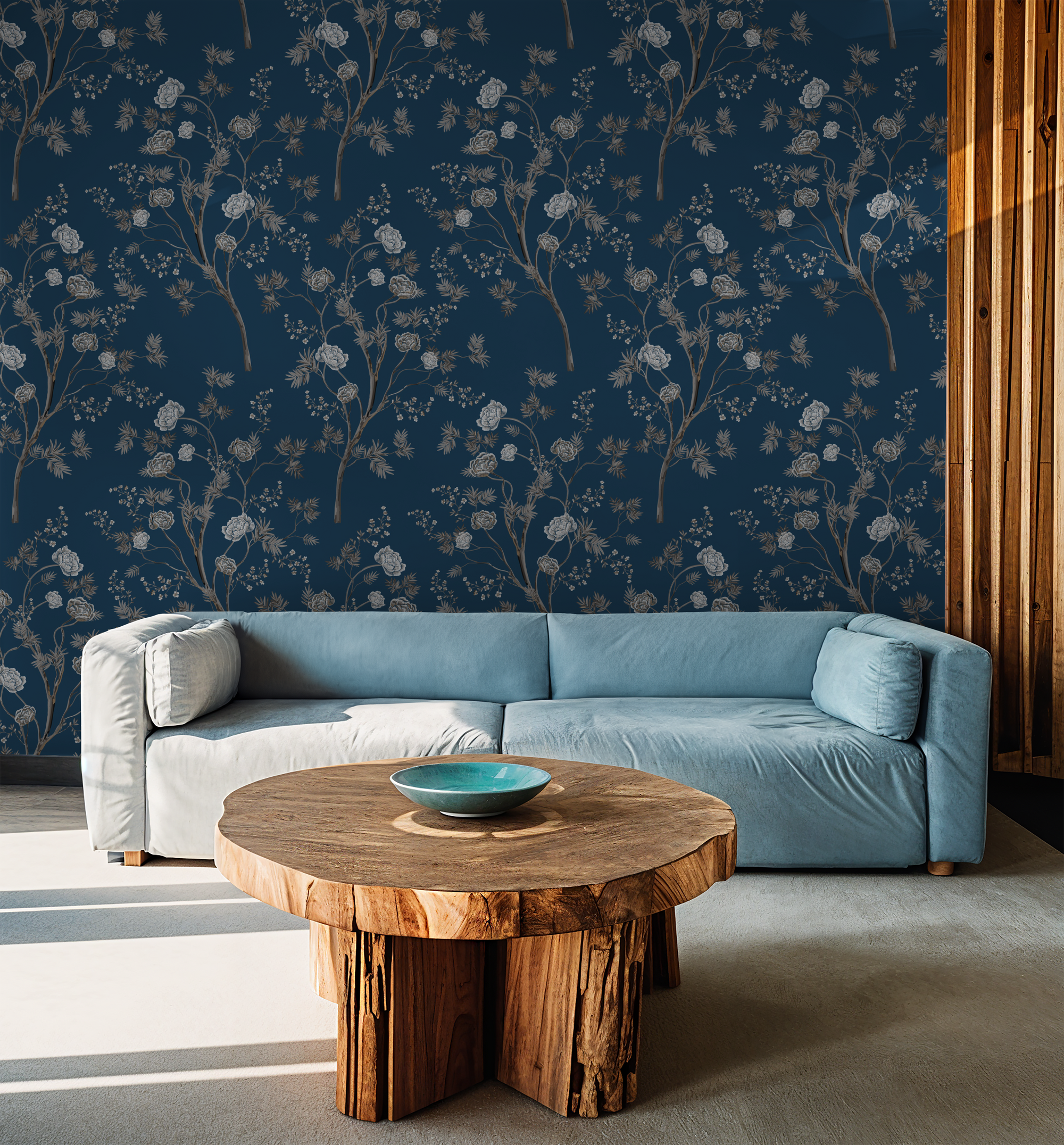 Blue Floral Wallpaper