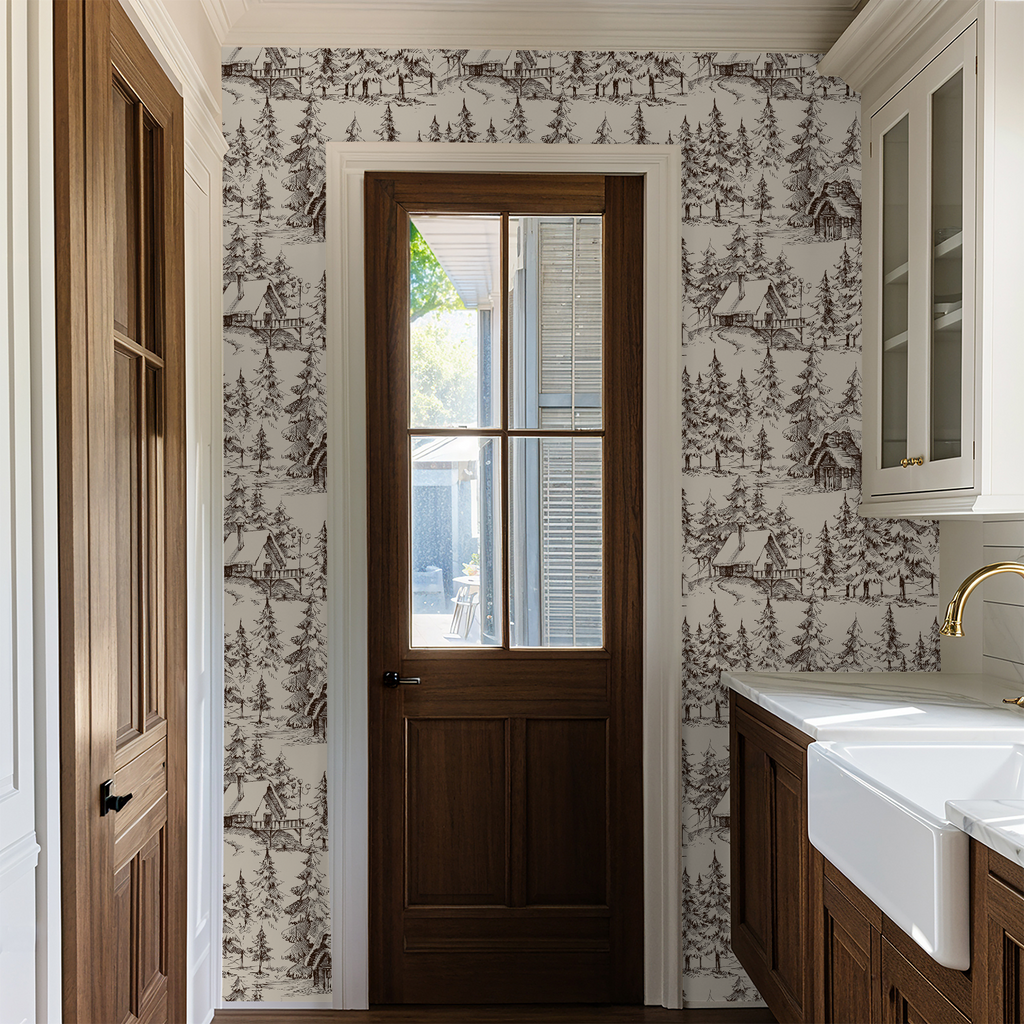 Cabin Sketch Wallpaper