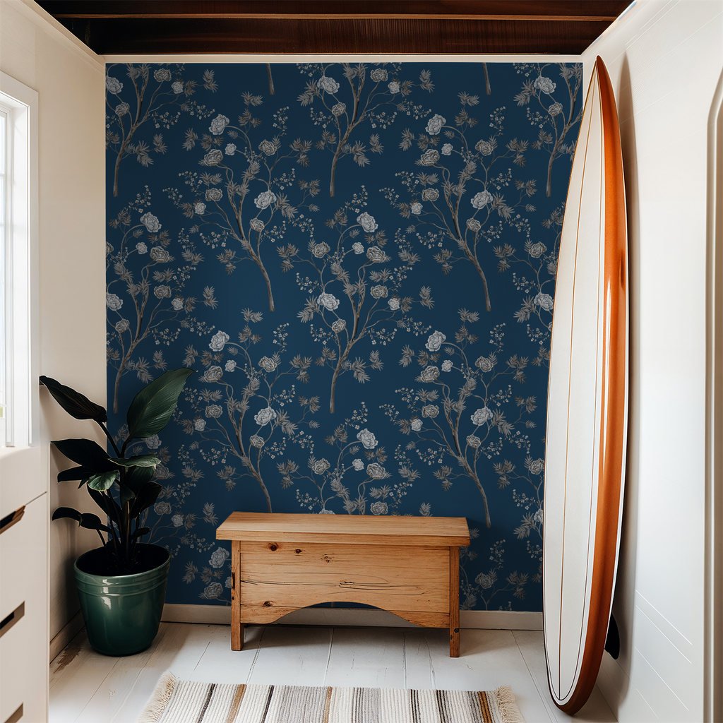 Blue Floral Wallpaper