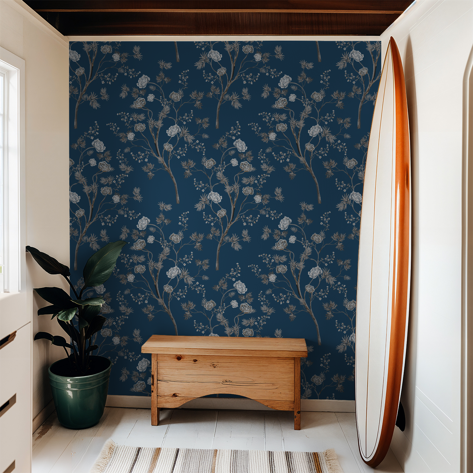 Blue Floral Wallpaper