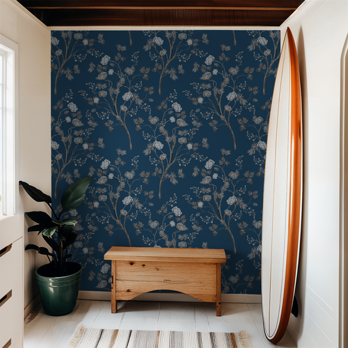 Blue Floral Wallpaper