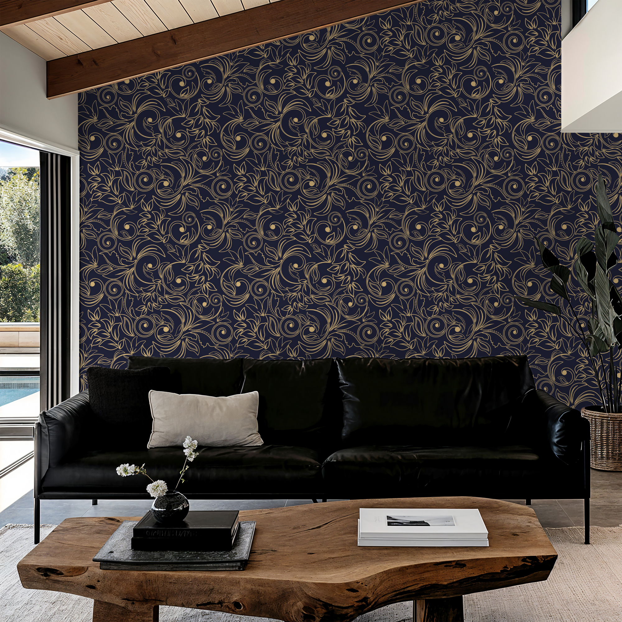 Baroque Floral Damask Wallpaper