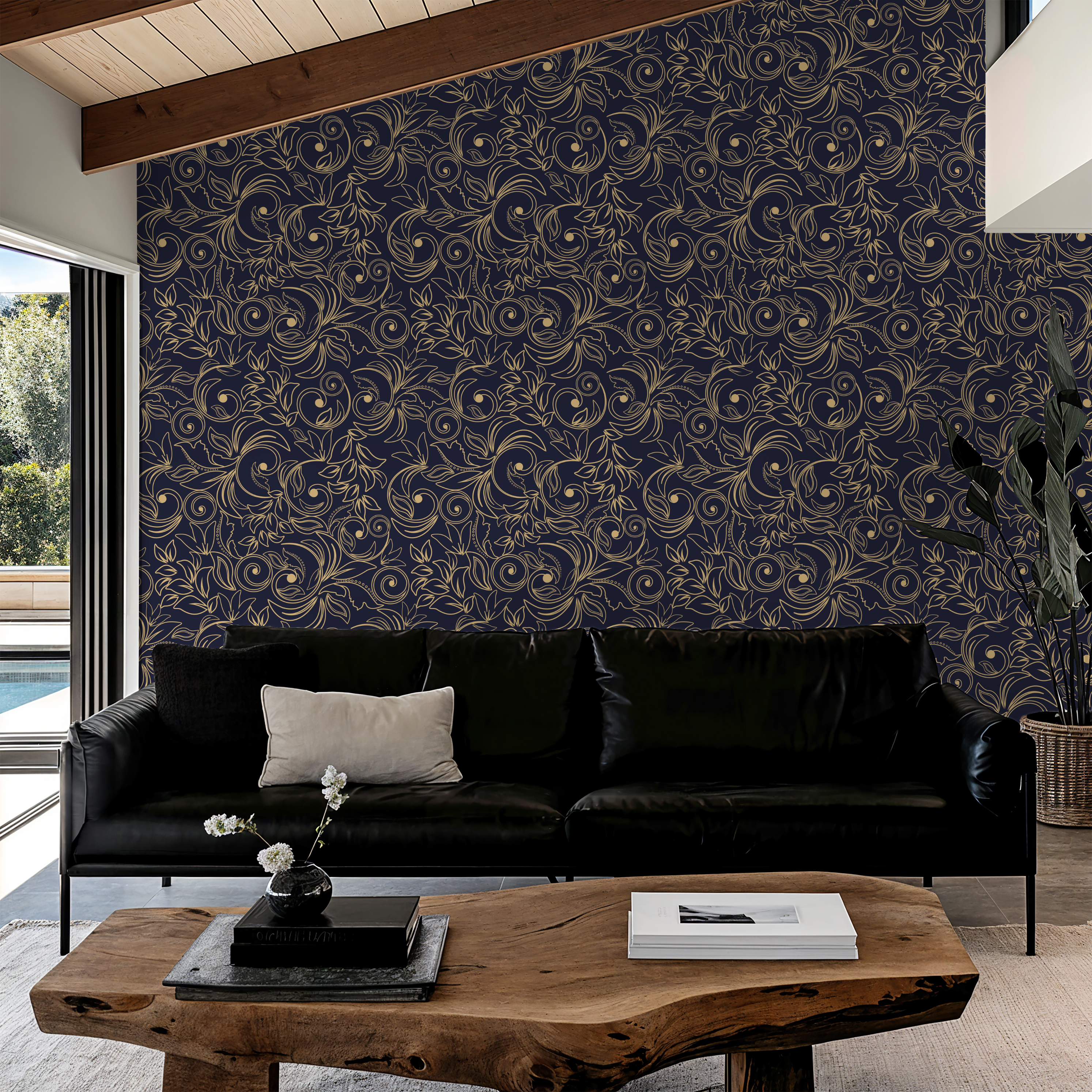Baroque Floral Damask Wallpaper