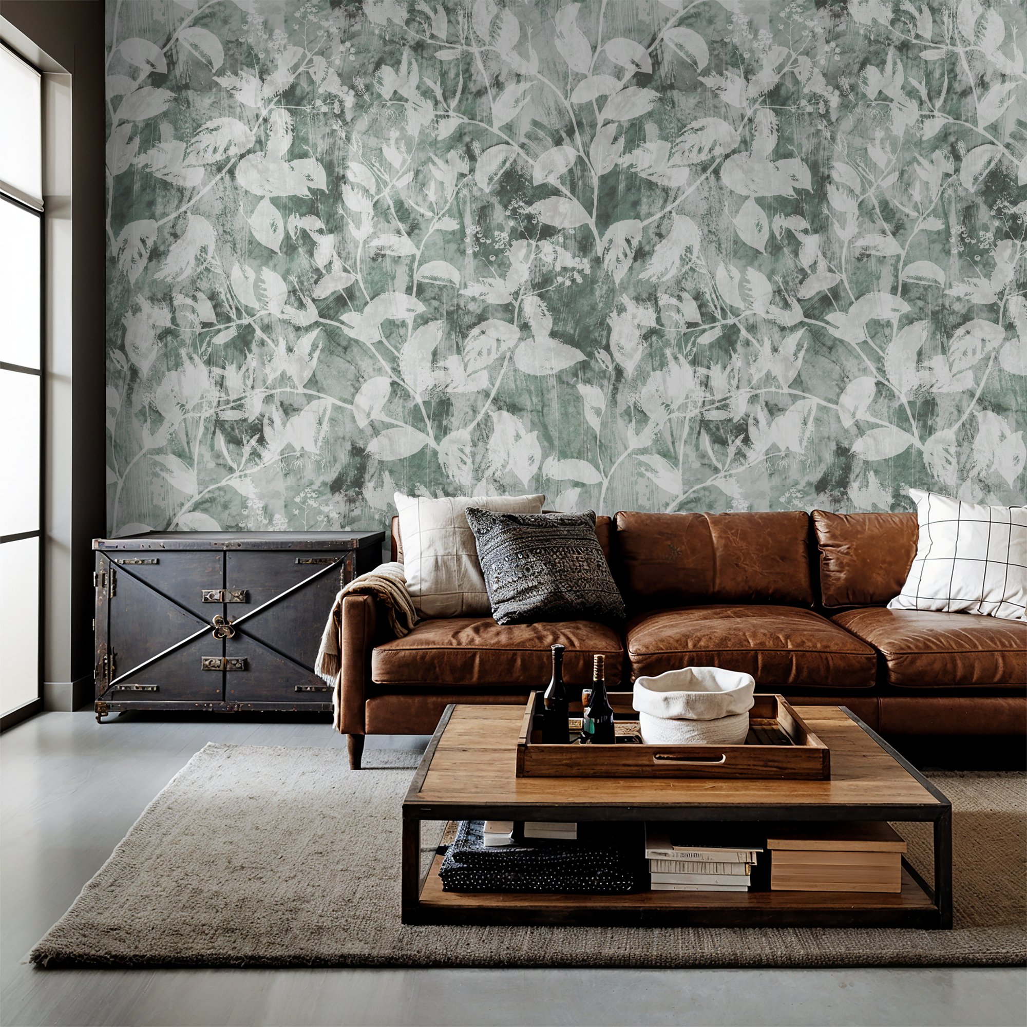 Bright Shabby Leaves Wallpaper