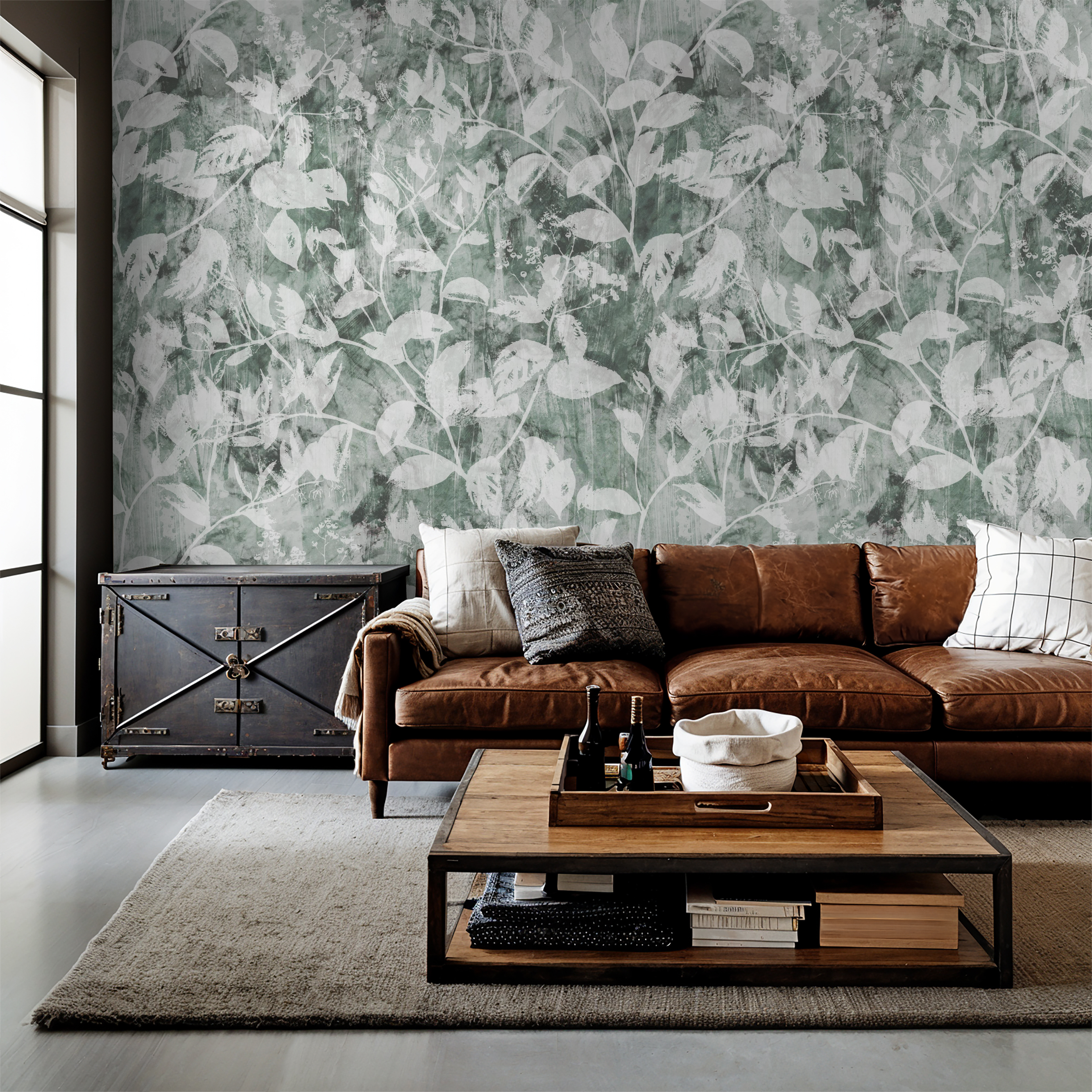 Bright Shabby Leaves Wallpaper