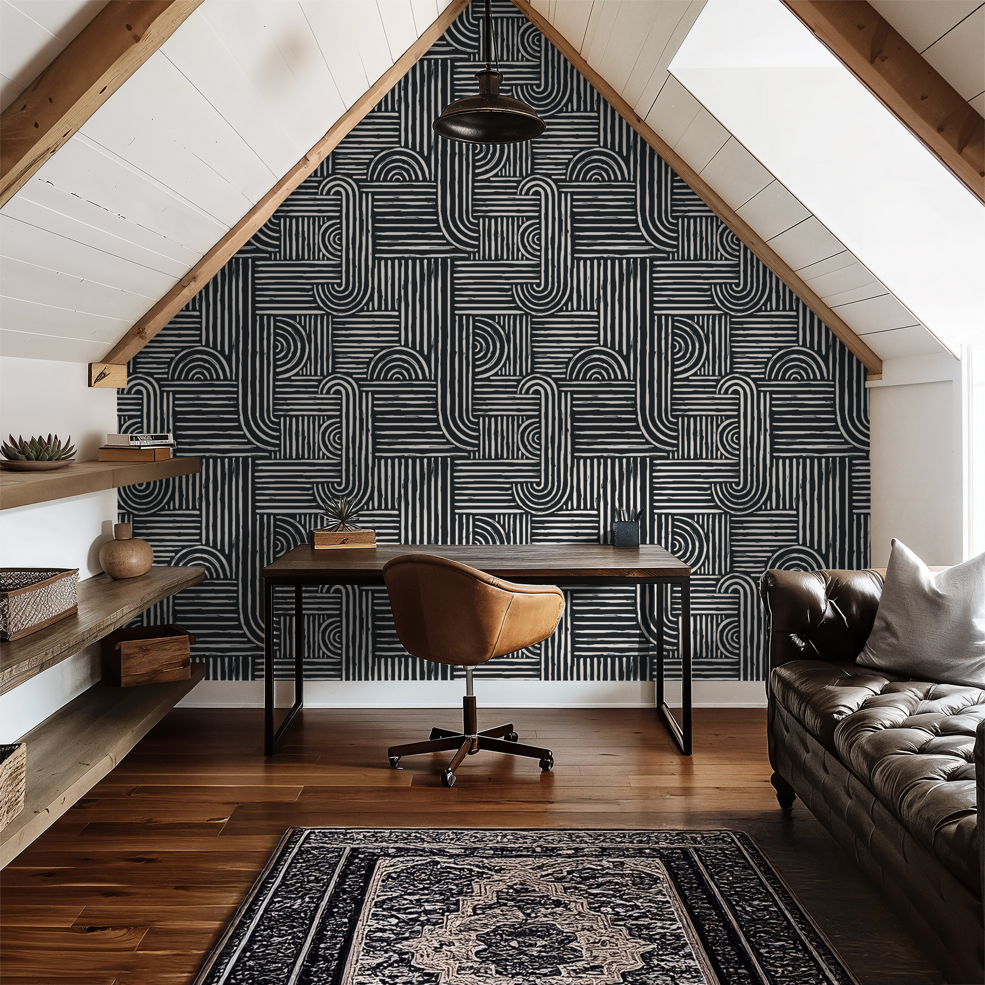 Black and White Maze Wallpaper