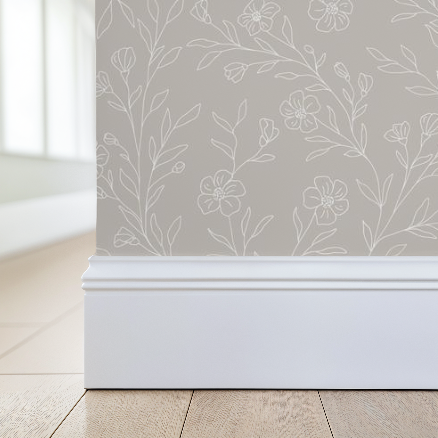 Seamless Floral Line Art Wallpaper