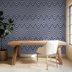Blue Herringbone Stella Wallpaper