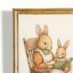vintage bunny nursery wall art, canvas, 8 inches x 10 inches, home decor
