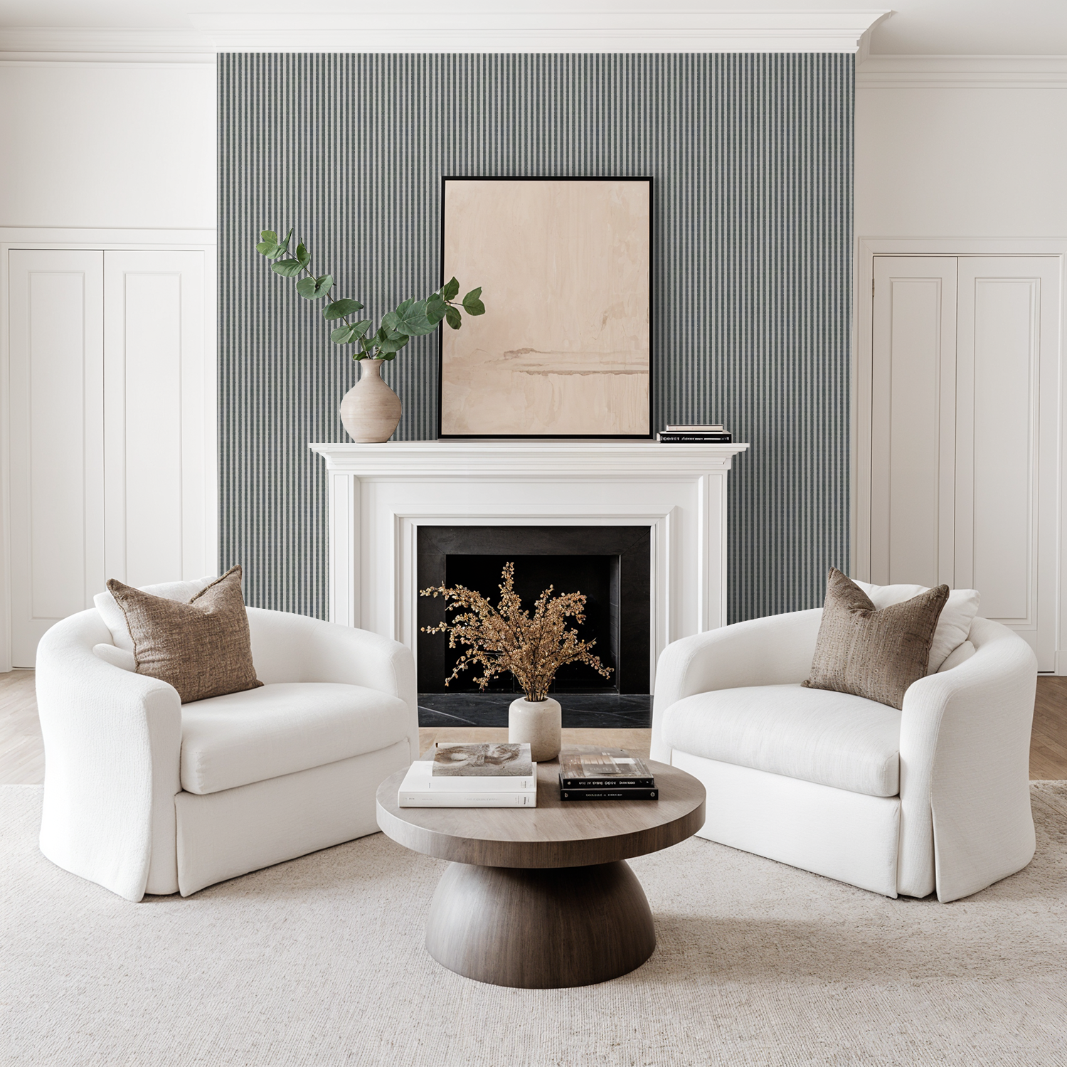 Textured Canvas Strip Wallpaper