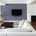 Blue Herringbone Stella Wallpaper