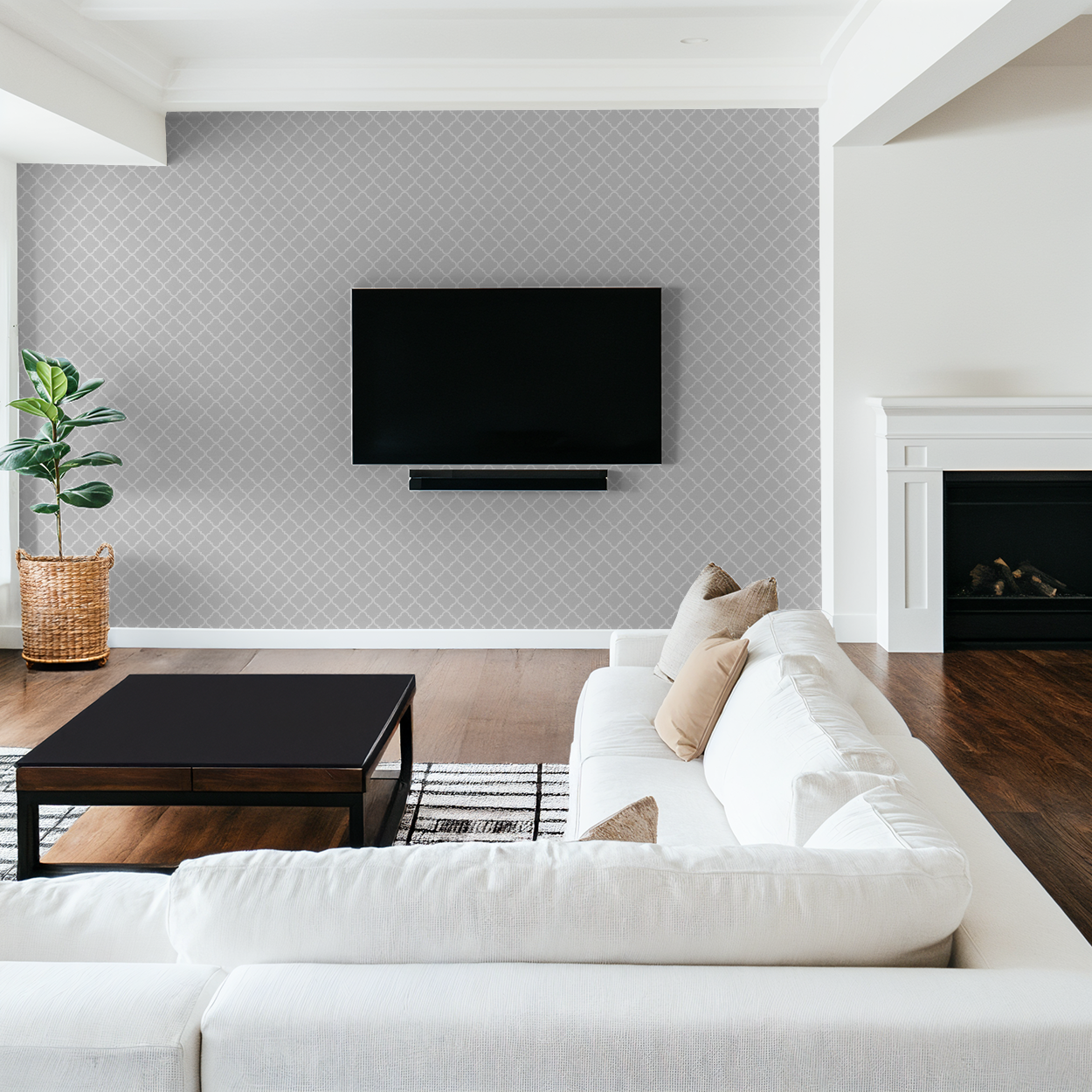Gray Moroccan Wallpaper