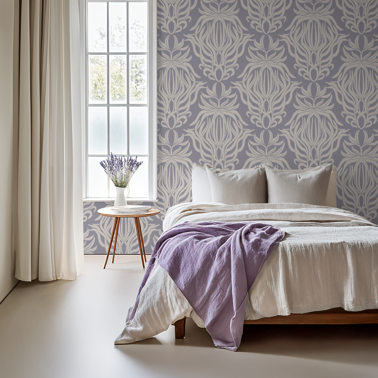 Damask Floral Wallpaper