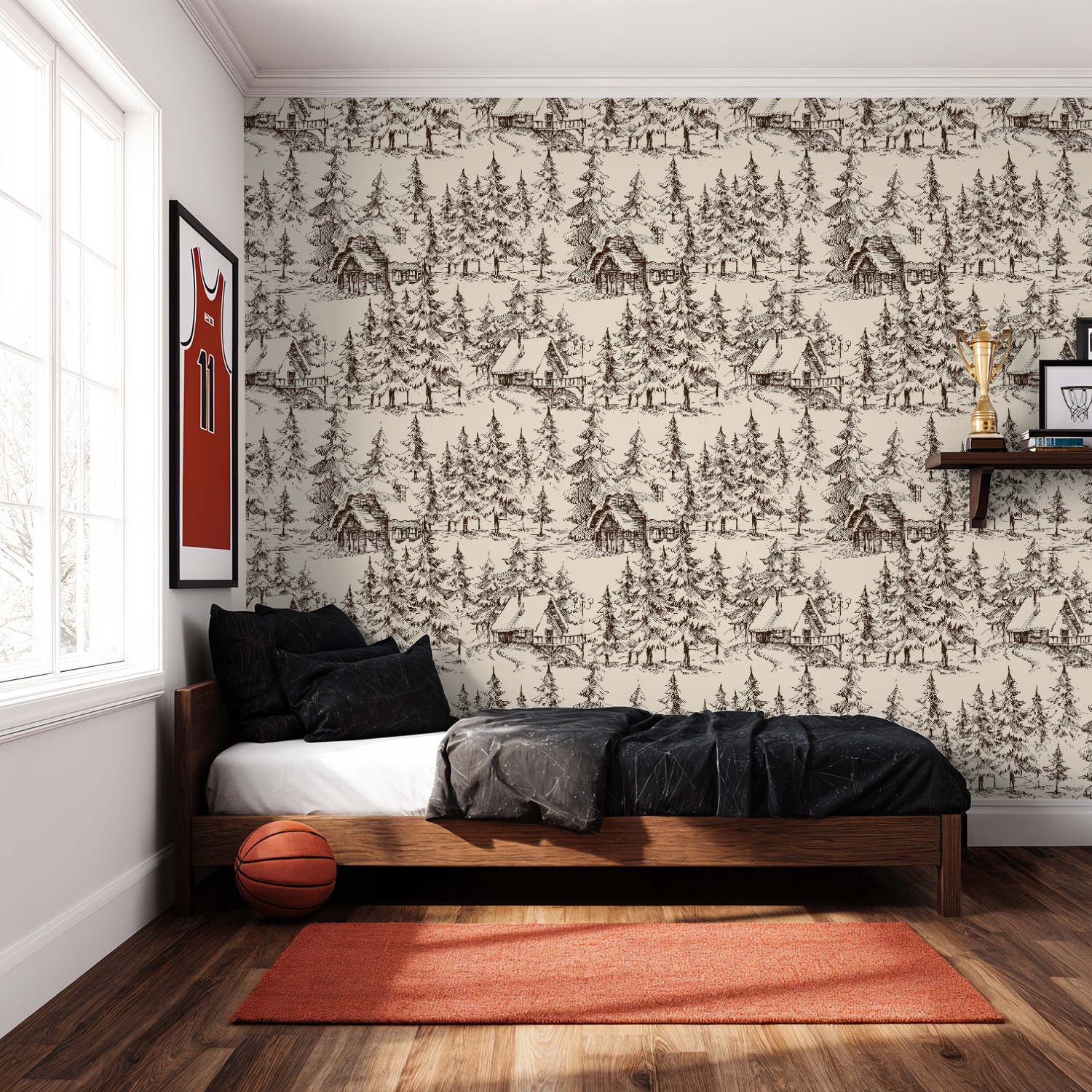 Cabin Sketch Wallpaper