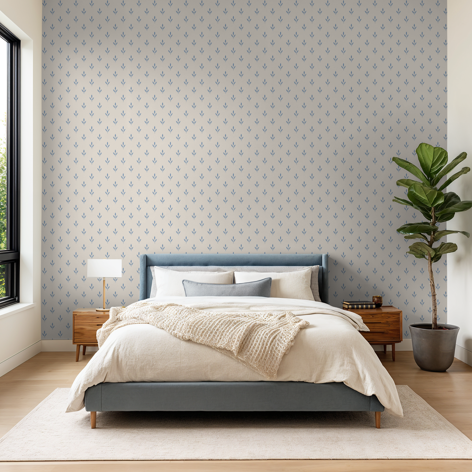 Blue Sprig Wallpaper