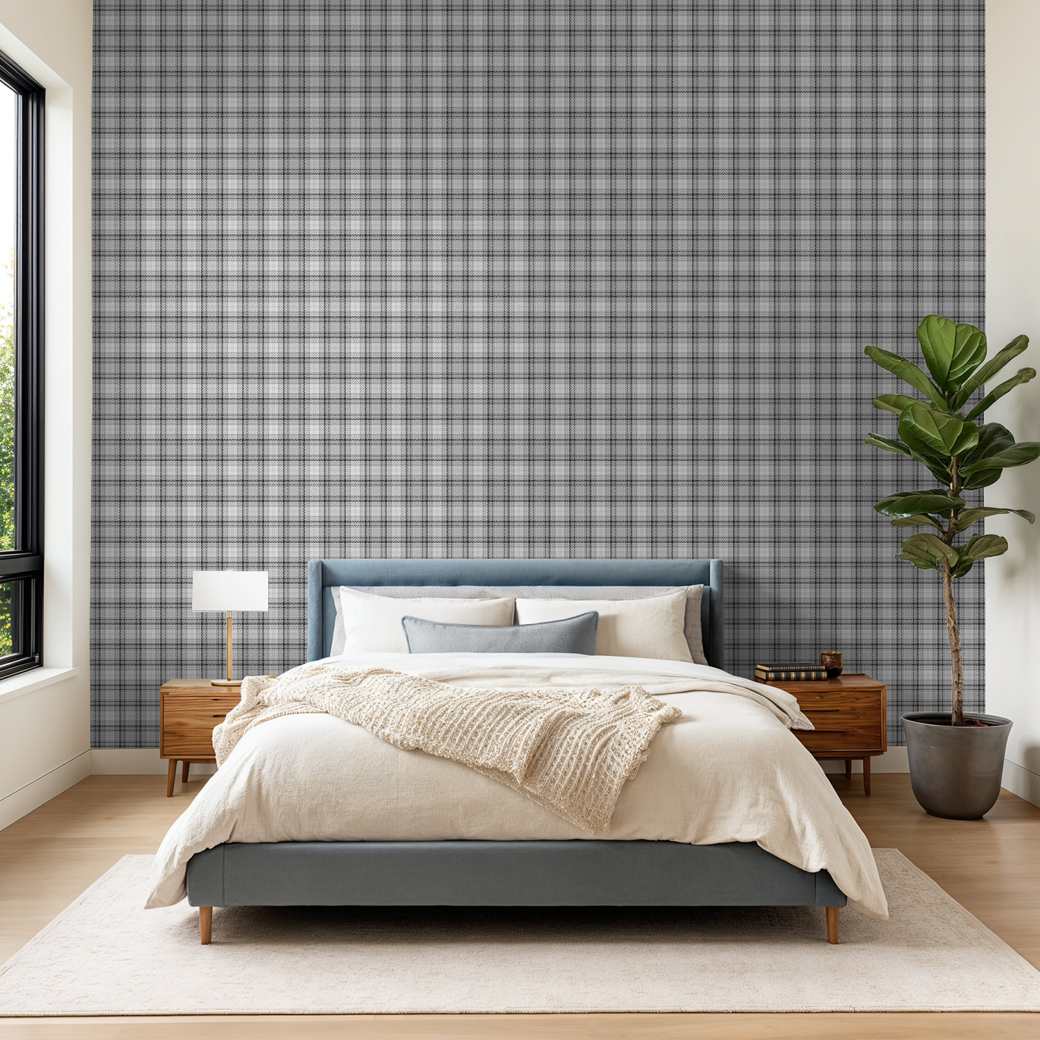 Grayscale Tartan Wallpaper
