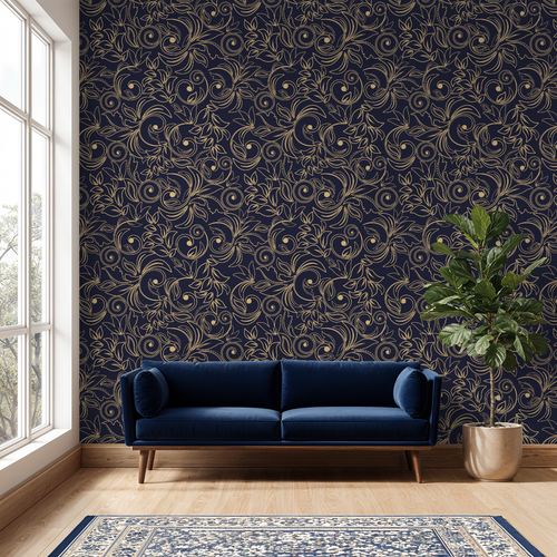 Baroque Floral Damask Wallpaper