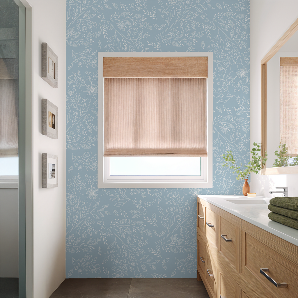 Light Blue Floral Wallpaper