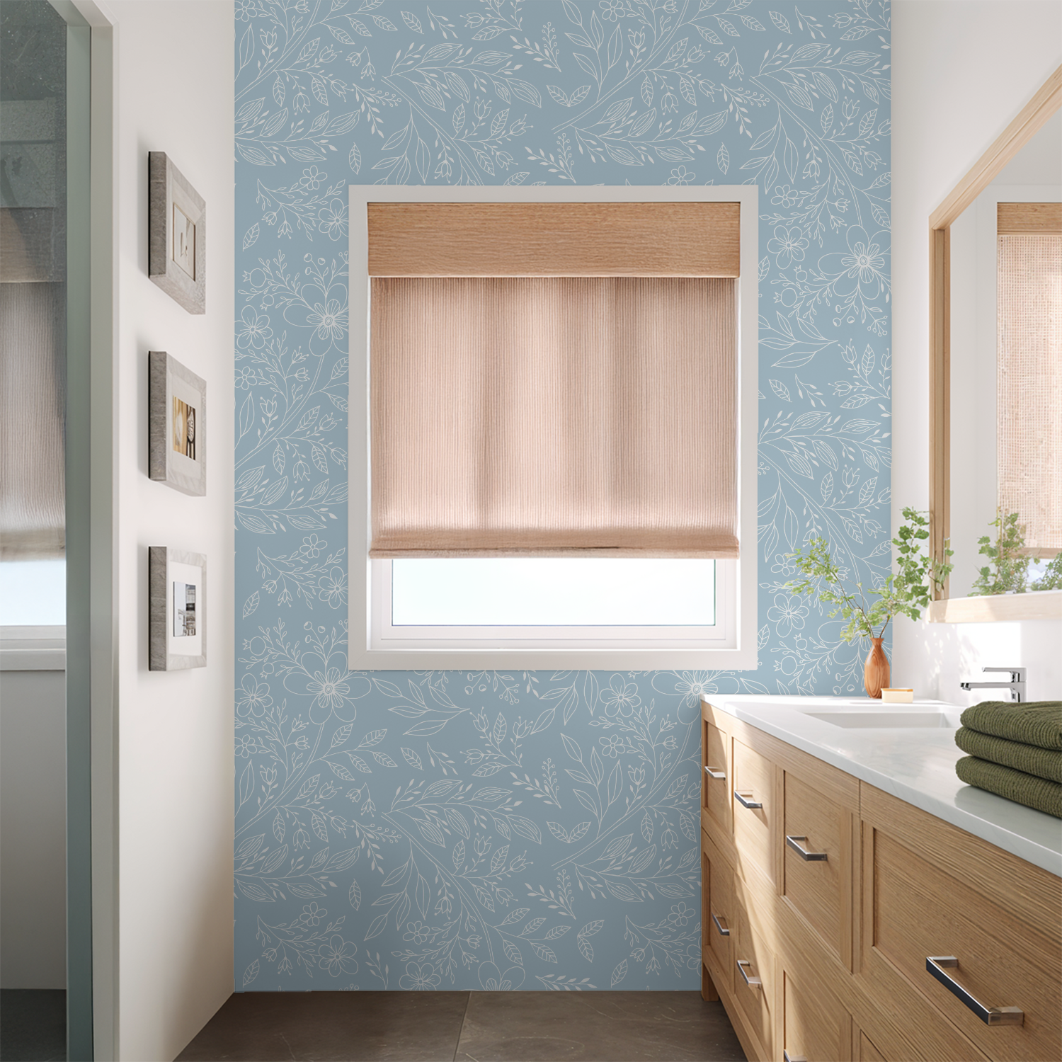 Light Blue Floral Wallpaper